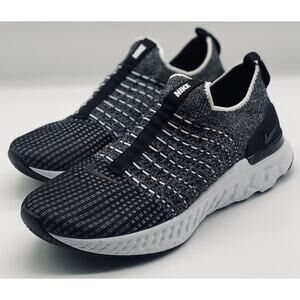 NEW Nike React Phantom Run Flyknit 2 Black White CJ0280-002 Women's Size 5